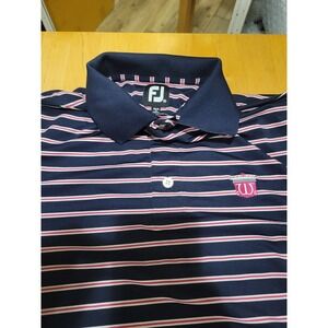 Footjoy Golf Polo shirt Medium Striped Blue/pink Preformance
